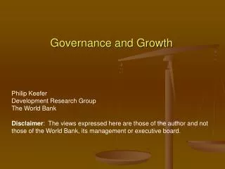 Governance and Growth