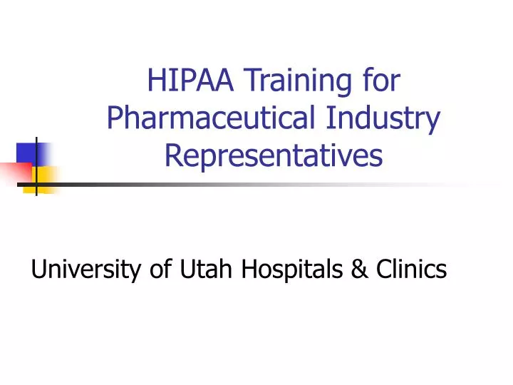 hipaa training for pharmaceutical industry representatives