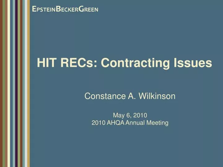 hit recs contracting issues
