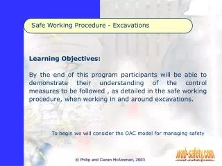 Safe Working Procedure - Excavations