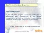 Safe Working Procedure - Excavations - slide 1
