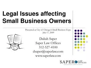 Legal Issues affecting Small Business Owners