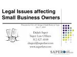 Legal Issues affecting Small Business Owners - slide 1