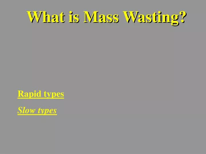 what is mass wasting