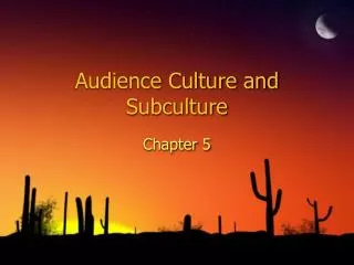 Audience Culture and Subculture