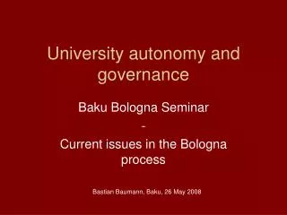 University autonomy and governance