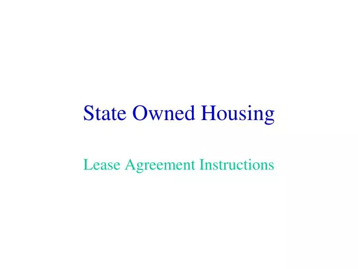 state owned housing