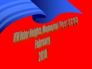 VFW Huber Heights Memorial Post 3283 February 2010
