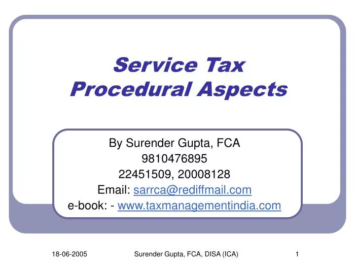 service tax procedural aspects