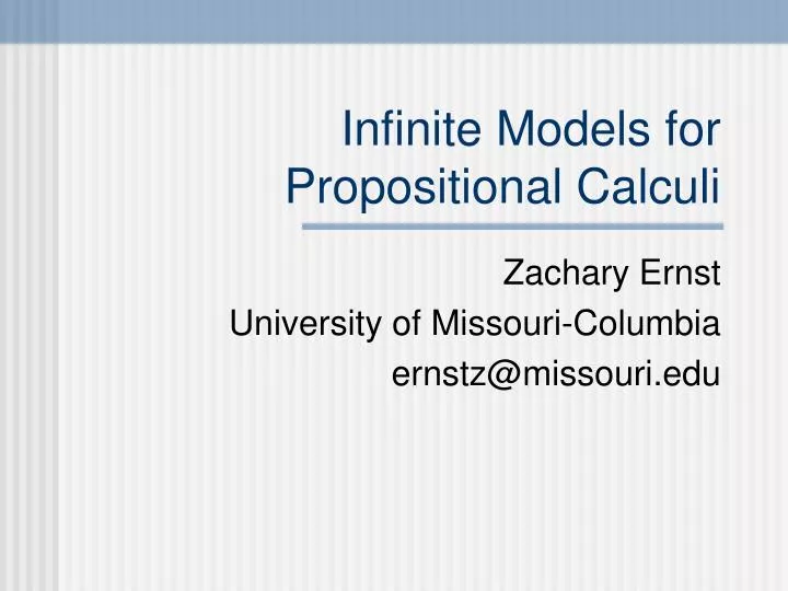 infinite models for propositional calculi