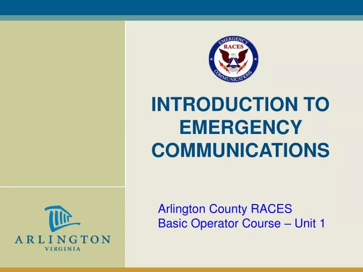introduction to emergency communications