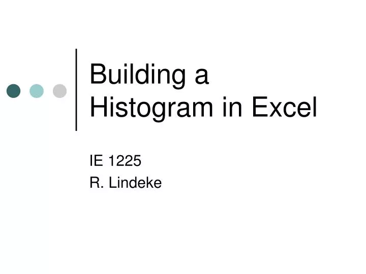 building a histogram in excel
