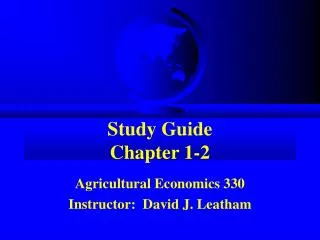 Study Guide Chapter 1-2