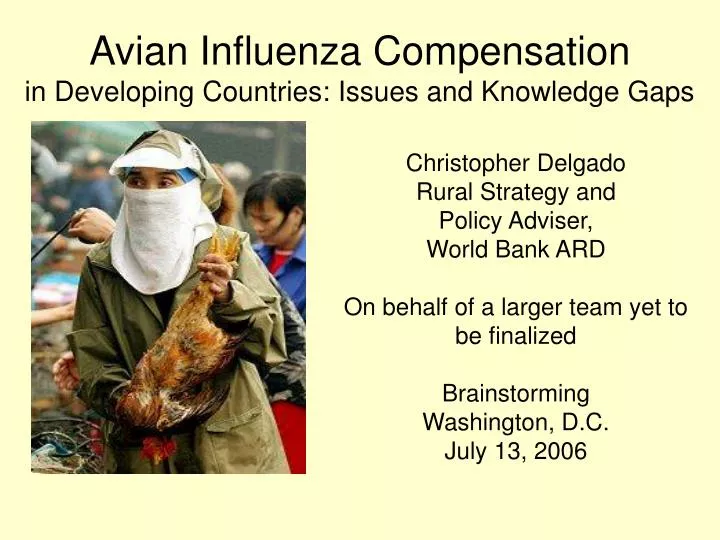 avian influenza compensation in developing countries issues and knowledge gaps