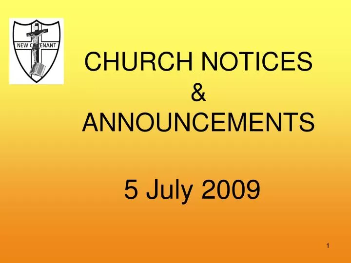 church notices announcements