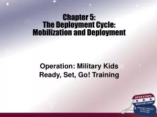 Chapter 5: The Deployment Cycle: Mobilization and Deployment Operation: Military Kids Ready, Set, Go! Training