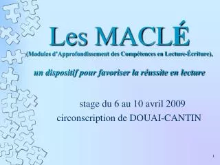 Les MACL É (Modules d’Approfondissement des Compétences en Lecture-Écriture), un dispositif pour favoriser la réussite