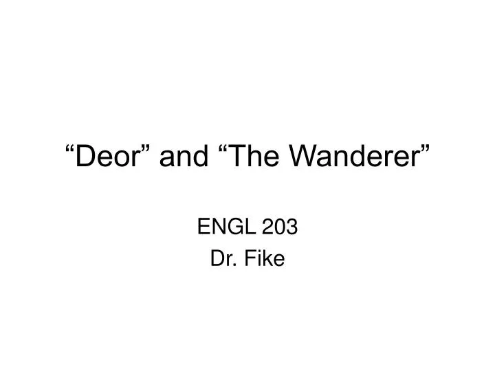 deor and the wanderer