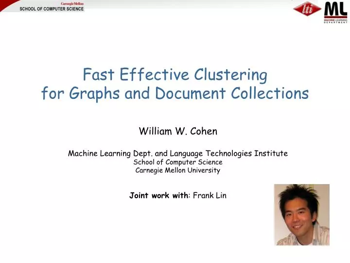 fast effective clustering for graphs and document collections