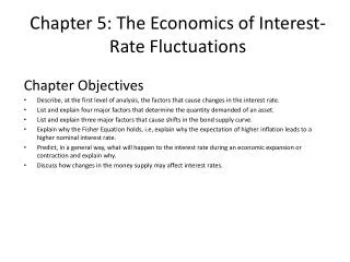 Chapter 5: The Economics of Interest-Rate Fluctuations