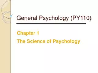 General Psychology (PY110)