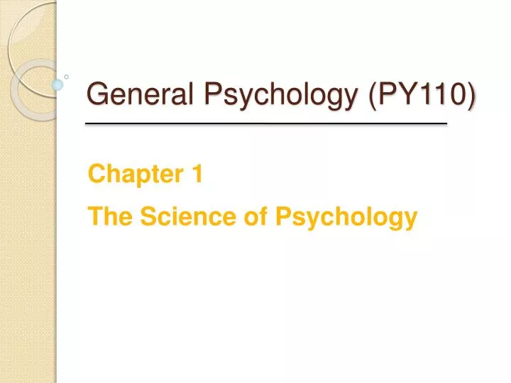 general psychology py110
