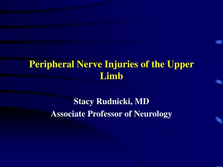 peripheral nerve injuries of the upper limb