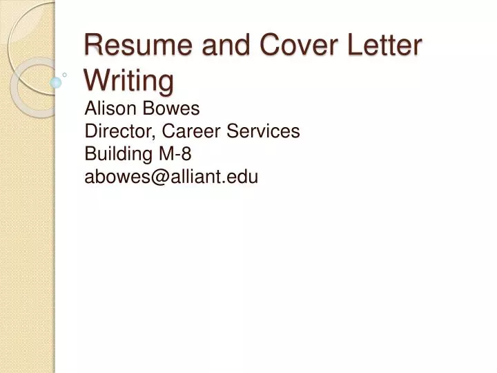 resume and cover letter writing