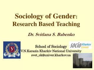 Sociology of Gender : Research Based Teaching