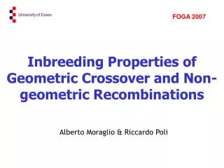 Inbreeding Properties of Geometric Crossover and Non-geometric Recombinations