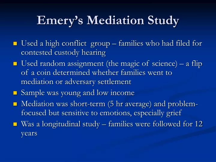 emery s mediation study