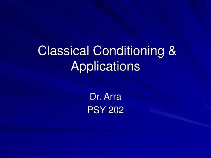 classical conditioning applications