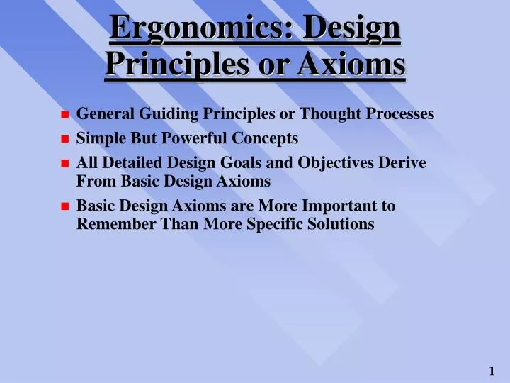 ergonomics design principles or axioms