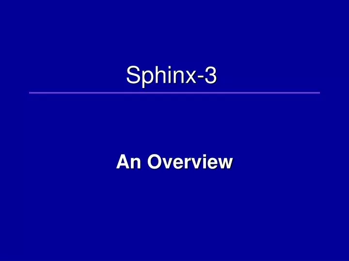 sphinx 3