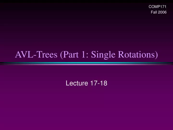 avl trees part 1 single rotations