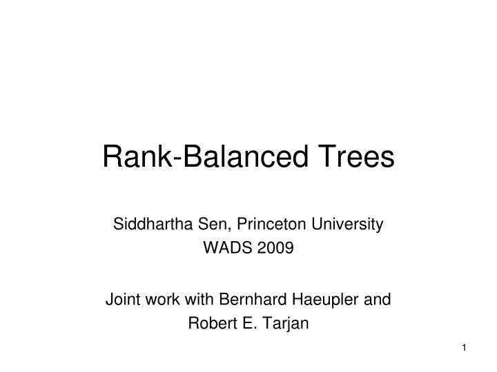 rank balanced trees