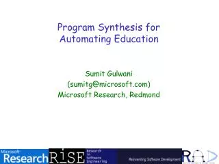 Program Synthesis for Automating Education