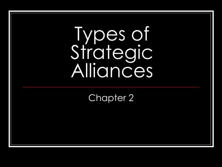 types of strategic alliances