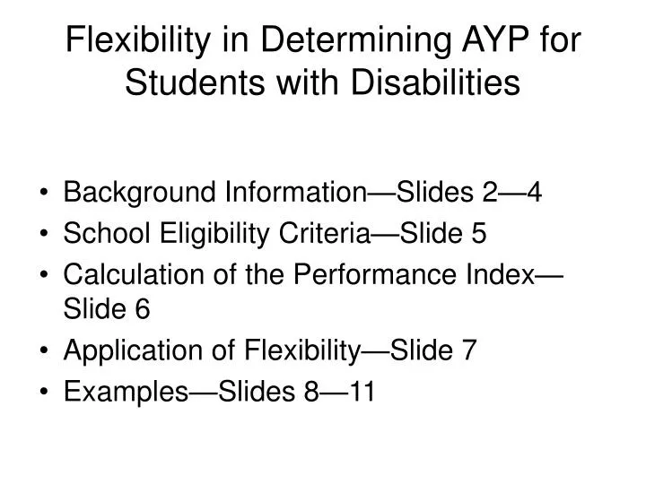 flexibility in determining ayp for students with disabilities