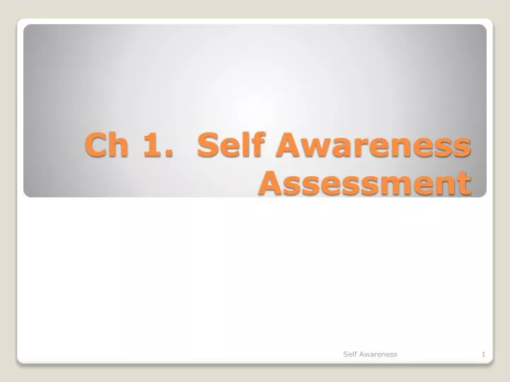 ch 1 self awareness assessment
