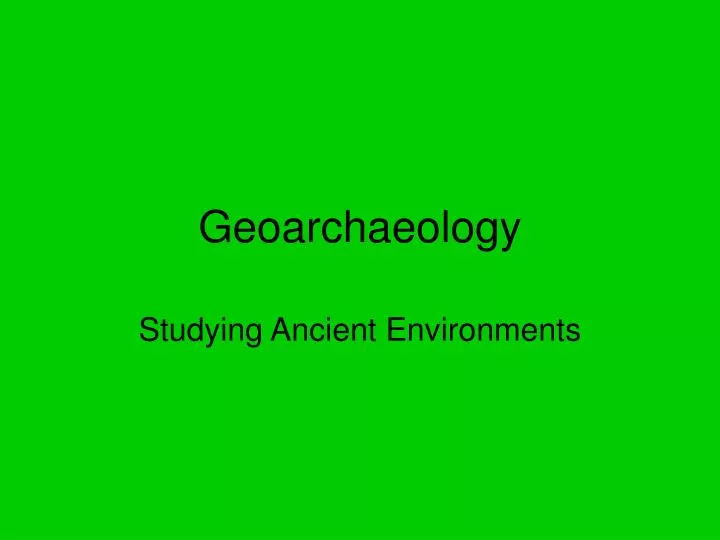 geoarchaeology