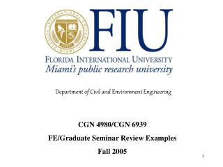 Department of Civil and Environment Engineering