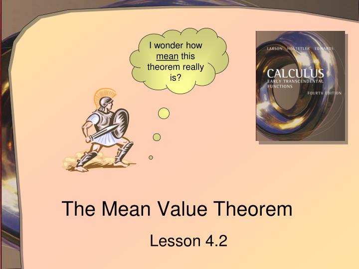 the mean value theorem