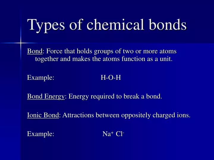 types of chemical bonding