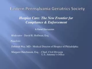 Eastern Pennsylvania Geriatrics Society