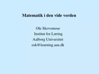 Matematik i den vide verden