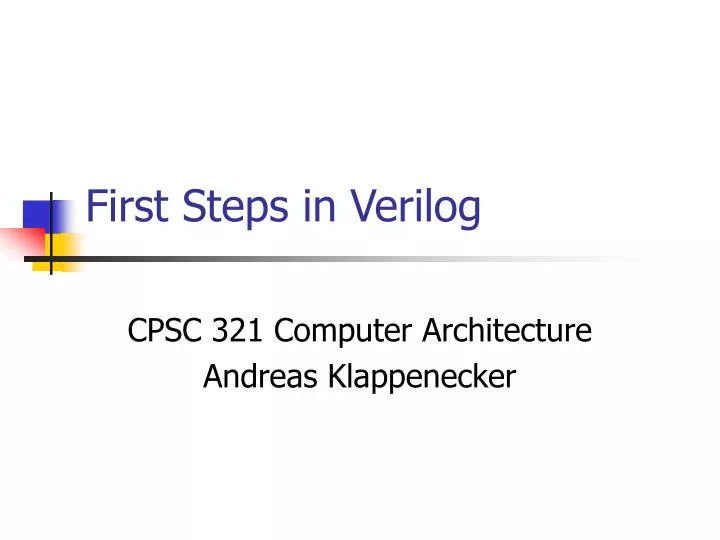 first steps in verilog