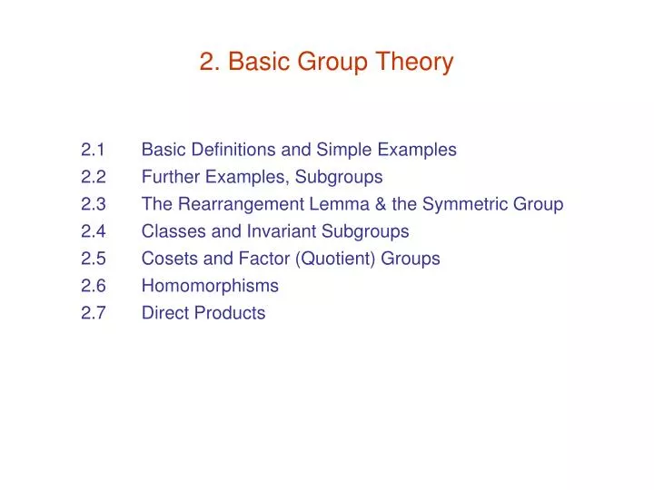 2 basic group theory