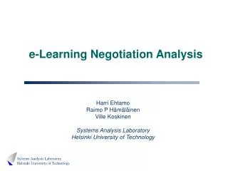 e-Learning Negotiation Analysis