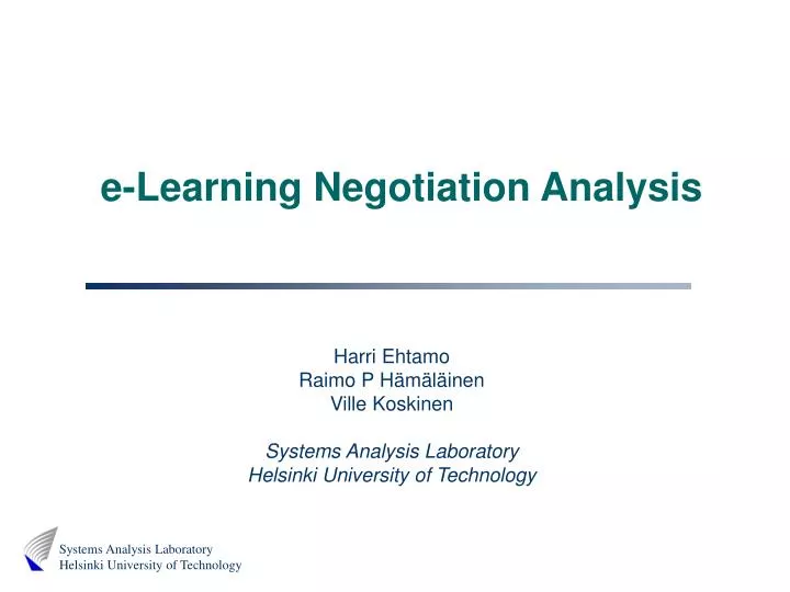 e learning negotiation analysis